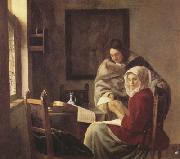 Jan Vermeer Girt interrupted at her music (mk30) china oil painting artist